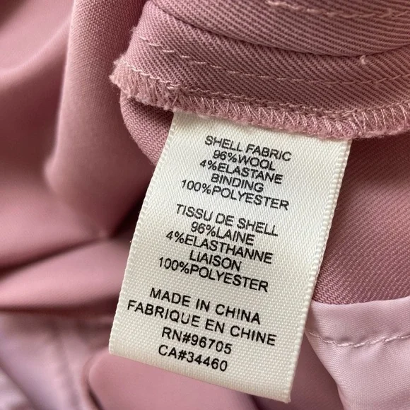 Rebecca Taylor Stretch Wool Spring Cropped Wide Leg Pant Dusty Rose size 0 - Picture 4 of 8